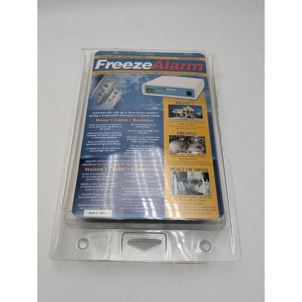 Intermediate Freeze Alarm FA-I-CCA Temperature Alarm With Power Adapter & Sensor